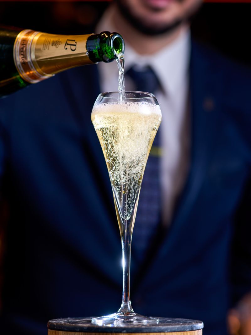 Champagne being poured