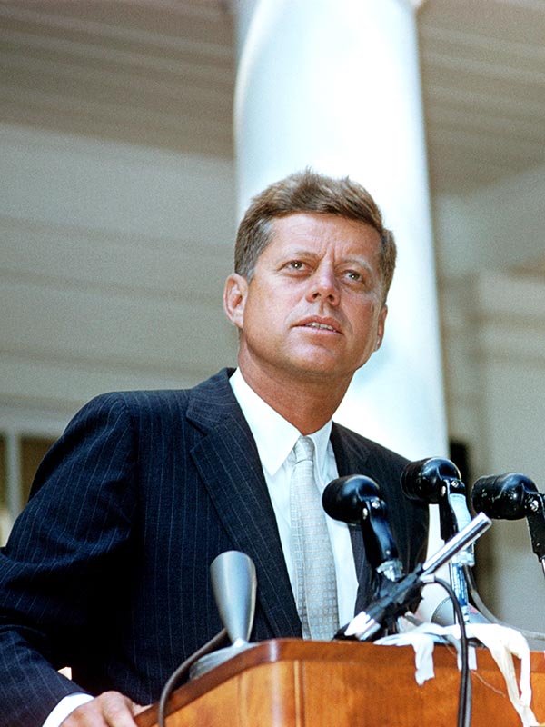 JFK at podium
