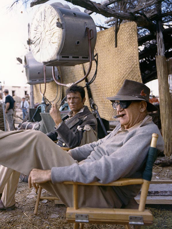 Director and actor on film set